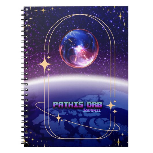 Space Theme Pathis Orb Notebook Journal ノートブック (正面)