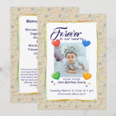 Space‑Themed 1-Photo Memorial Program 招待状 (正面/裏面)