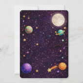 Space Themed Birthday Blast Off Outer Space 招待状 (裏面)