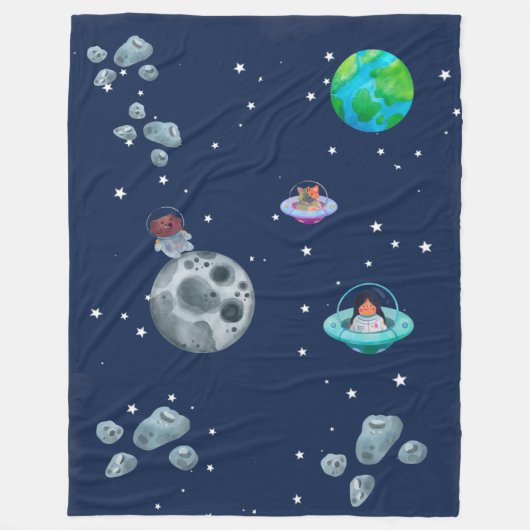 Space themed blanket. フリースブランケット (正面)