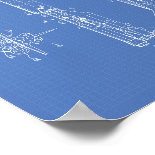 Space Vehicle 1975 Patent Art Blueprint ポスター (角)