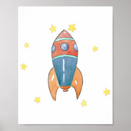 Space wall decor, Rocket print ポスター