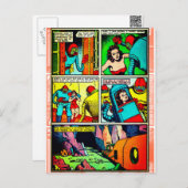 SpaceHawk、Martians、およびDamsel漫画ブックページ ポストカード (正面/裏面)
