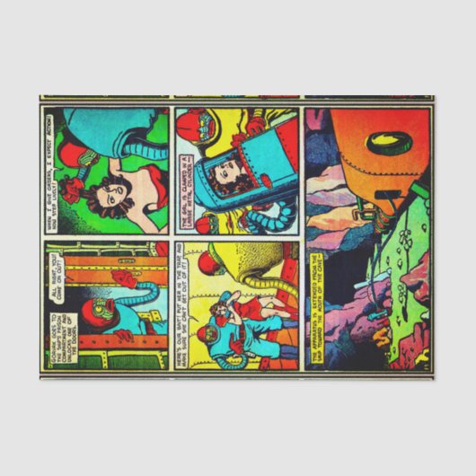 SpaceHawk、Martians、およびDamsel漫画ブックページ 薄葉紙 (正面)