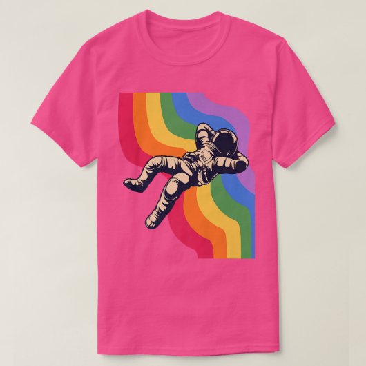 Spaceman, Astronaut on a rainbow, Pride Month, Rai Tシャツ (デザイン正面)
