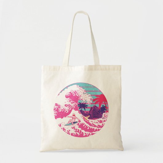 Spaceman surfing The Great wave outrun トートバッグ (正面)