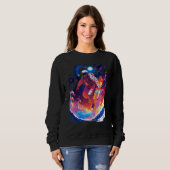 Spacer surfing the waves of an alien planet hangin スウェットシャツ (正面フル)