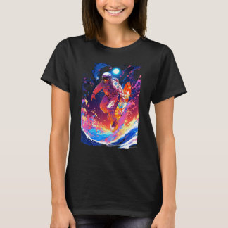Spacer surfing the waves of an alien planet hangin tシャツ