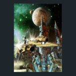 Spaceship and alien planet ポスター<br><div class="desc"></div>