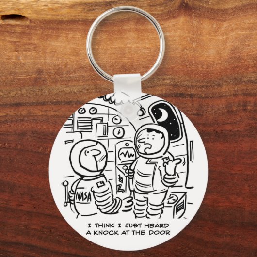 Spaceship Cartoonの宇宙人。漫画おもしろい キーホルダー (正面)