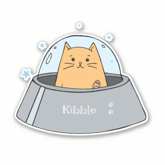 Spaceship Catステッカー シール (正面)
