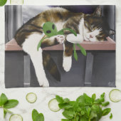 Spaceship Cat Sci-Fiかわいい キッチンタオル (折り畳み)