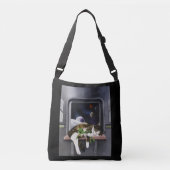 Spaceship Cat Sci-Fiかわいい クロスボディバッグ (正面)