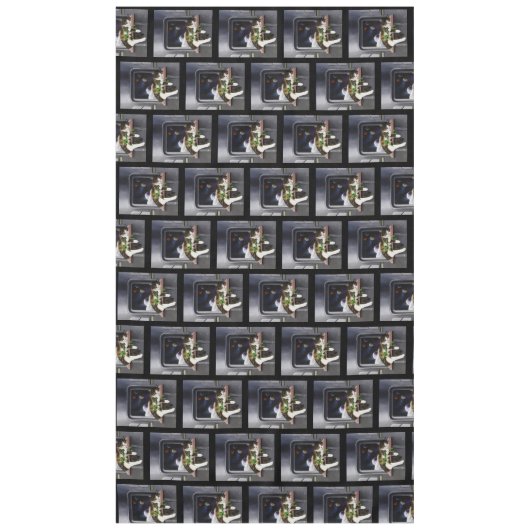 Spaceship Cat Sci-Fiかわいい テーブルクロス (正面)