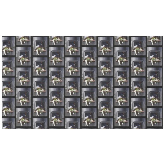 Spaceship Cat Sci-Fiかわいい テーブルクロス (正面(横))