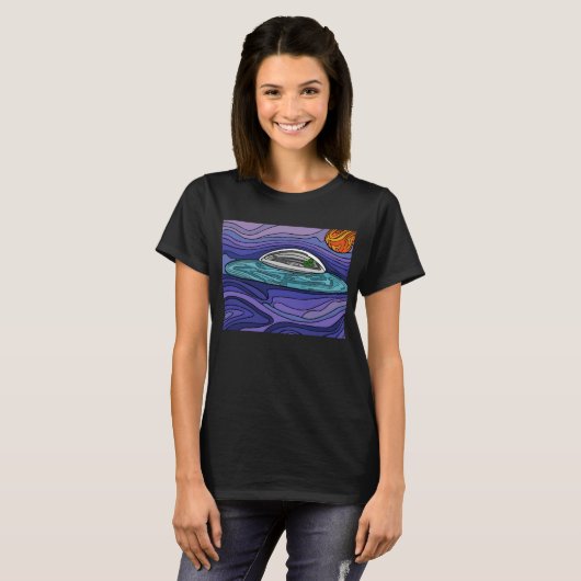Spaceship UFO Alien UAP paranormal Tシャツ (正面フル)