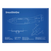SpaceShipOne – 飛行機の設計図スケッチ計画AD フォトプリント (正面)