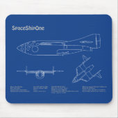 SpaceShipOne – 飛行機の設計図スケッチ計画AD マウスパッド (正面)