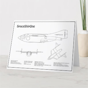 SpaceShipOne – 飛行機の設計図スケッチ計画BD サンキューカード