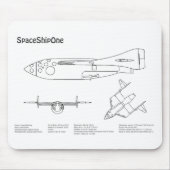 SpaceShipOne – 飛行機の設計図スケッチ計画BD マウスパッド (正面)