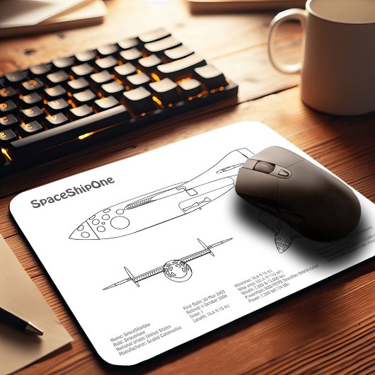 SpaceShipOne – 飛行機の設計図スケッチ計画BD マウスパッド
