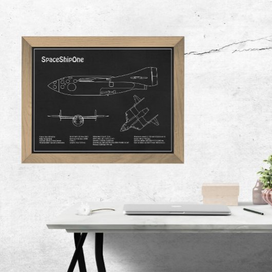 SpaceShipOne – 飛行機の設計図スケッチ計画PD フォトプリント