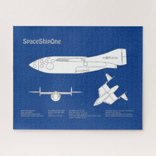 SpaceShipOne – 飛行機の設計図プランABD ジグソーパズル