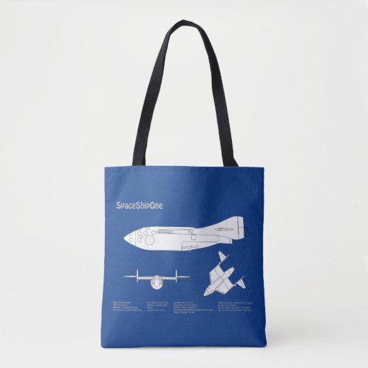 SpaceShipOne – 飛行機の設計図プランABD トートバッグ (正面)