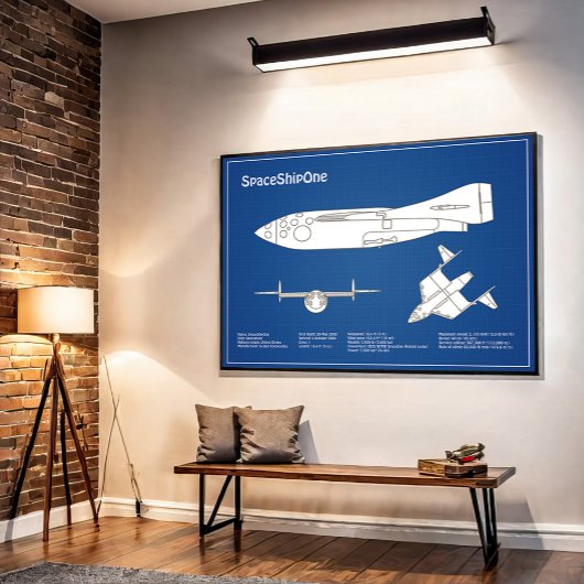 SpaceShipOne – 飛行機の設計図プランABD ポスター
