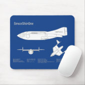 SpaceShipOne – 飛行機の設計図プランABD マウスパッド (マウス)