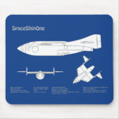 SpaceShipOne – 飛行機の設計図プランABD マウスパッド (正面)