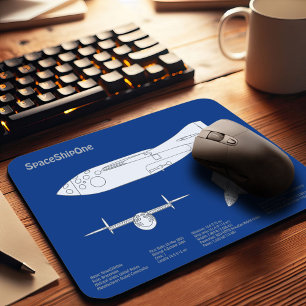 SpaceShipOne – 飛行機の設計図プランABD マウスパッド
