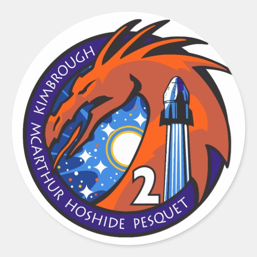 SpaceX Crew-2公式Insigniaロゴ ラウンドシール (正面)