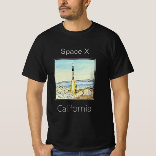 SpaceX Launch、Vandenberg、カリフォルニア Tシャツ (正面)