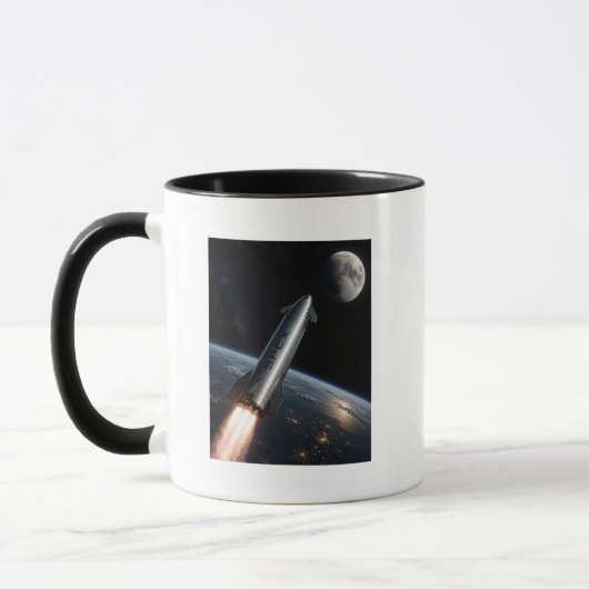 SpaceX Starship 打ち上げ | 再利用可能なロケット マグカップ (左)