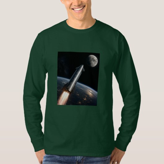 SpaceX Starship 打ち上げ | 再利用可能なロケット Tシャツ (正面)