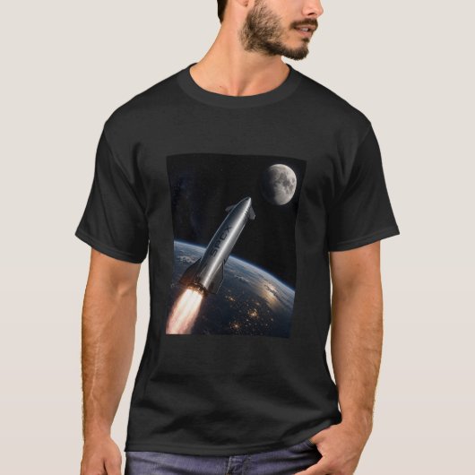 SpaceX Starship 打ち上げ | 再利用可能なロケット Tシャツ (正面)