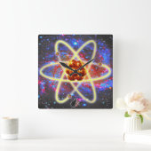 Spacey Atomic スクエア壁時計 (ホーム)