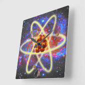 Spacey Atomic スクエア壁時計 (傾斜)