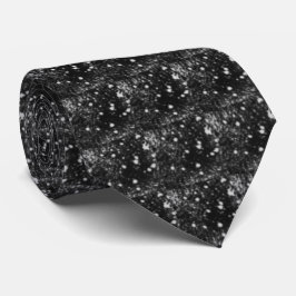 Spacey Gray Splatter On Black Repeat Pattern  ネクタイ