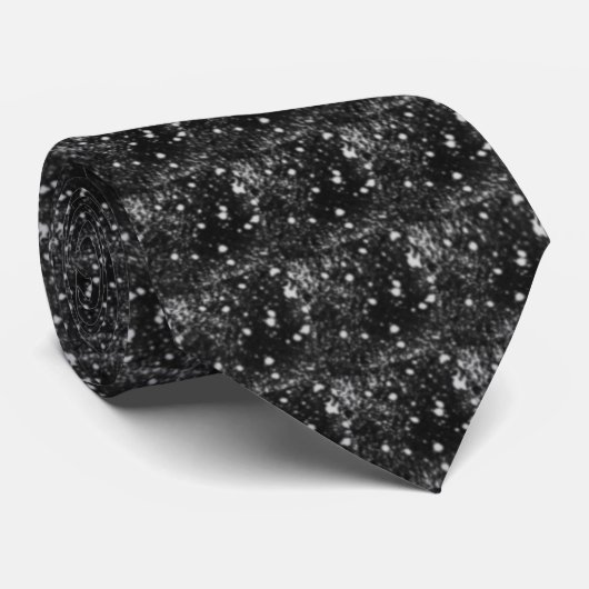 Spacey Gray Splatter On Black Repeat Pattern ネクタイ (ロール)