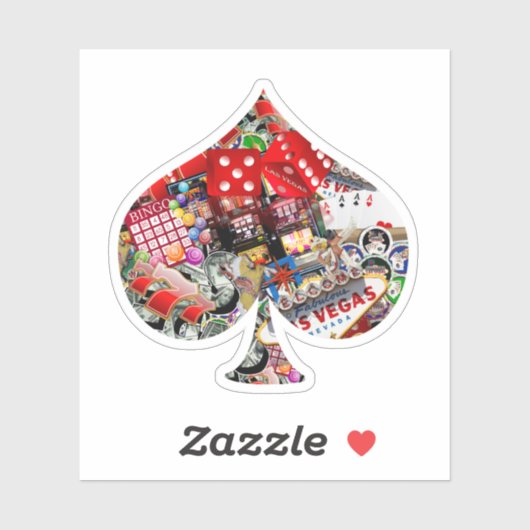 Spade Playing Card Shape - Gamblers Delight シール (シート)