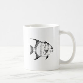 Spadefishの線画 コーヒーマグカップ
