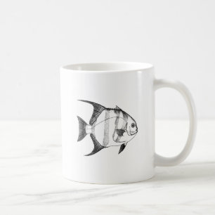Spadefishの線画 コーヒーマグカップ
