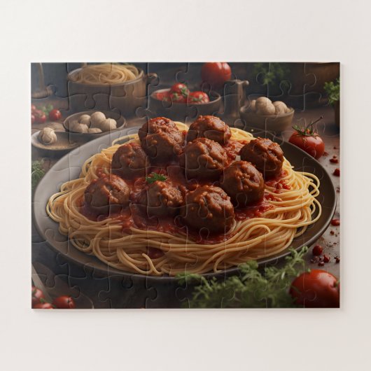 Spaghetti and Meatballs ジグソーパズル (横)