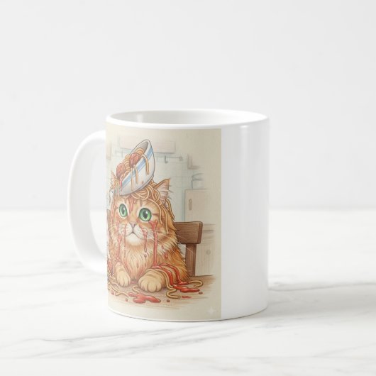 Spaghetti Kitty, Orange, Coffee Mug コーヒーマグカップ (正面左)