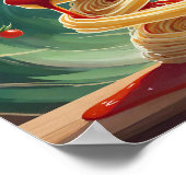 Spaghetti mit Tomatensoße Wirbelwind ポスター (角)