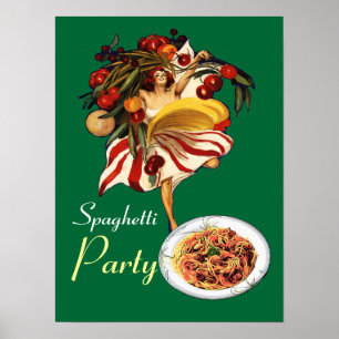 SPAGHETTI PARTY DANCE,ITALIAN KITCHEN AND TOMATOES ポスター
