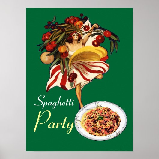SPAGHETTI PARTY DANCE,ITALIAN KITCHEN AND TOMATOES ポスター (正面)