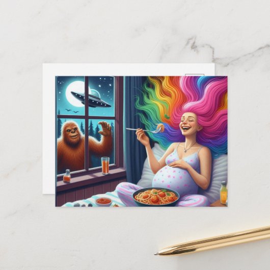 Spaghetti So Yummy I Have No Clue What is Outside  ポストカード (正面/裏面インサイチュ)